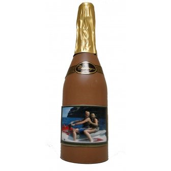  Chocolade champagne fles met foto logo