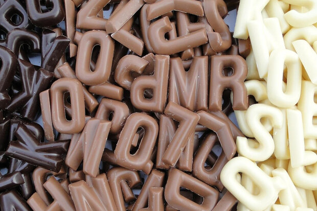 chocolade mini lettertjes