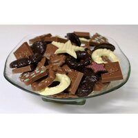 Kerst chocolade op glasschaal 