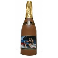 Chocolade champagnefles met foto/logo