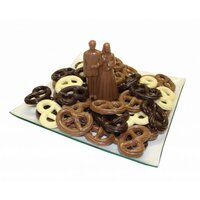 Chocolade bruidspaar geschenk schaal