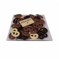 Chocolade schaal floran met visitekaart "bedankt" 600 gram.